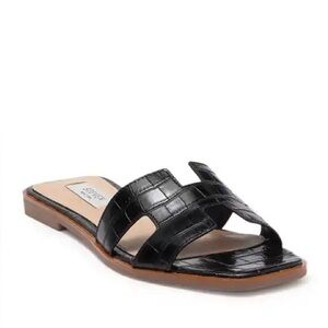 Seven by Steve Madden Hanna Hayden Croc-Embossed Slide Sandals Size 7.5